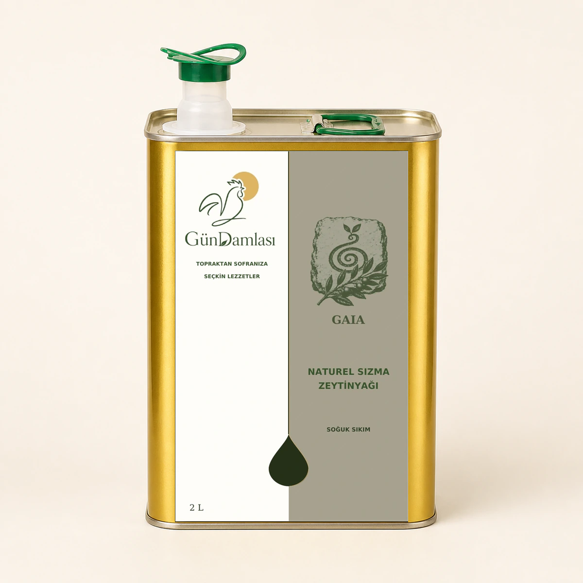 Gaia 2 litre · Teneke ambalajı