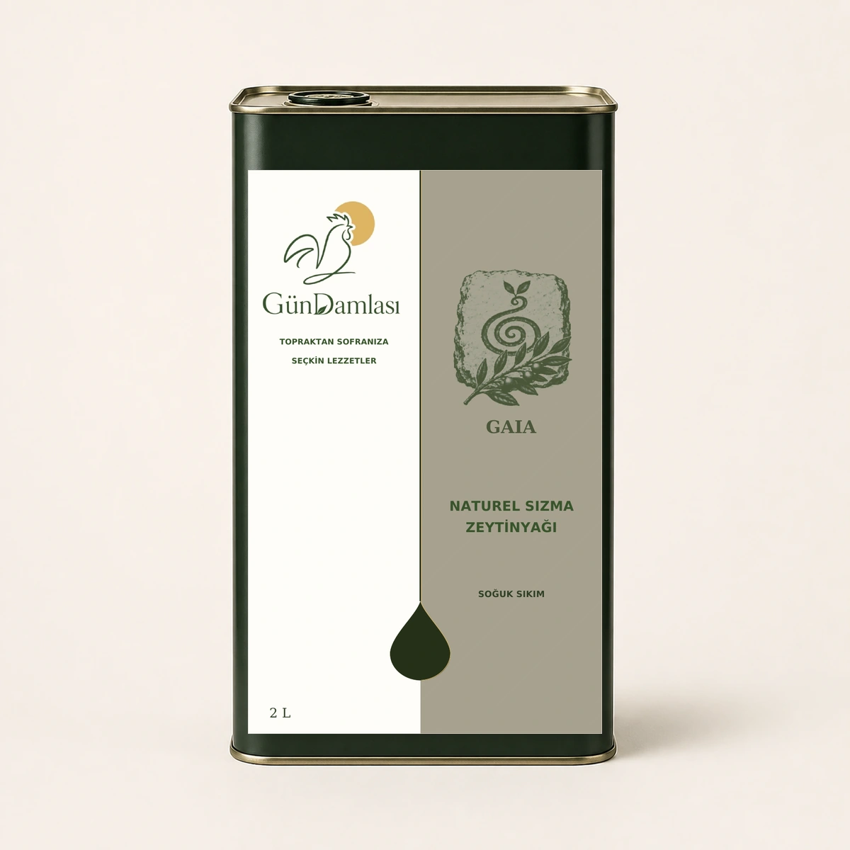 Gaia 2 litre · Teneke ambalajı