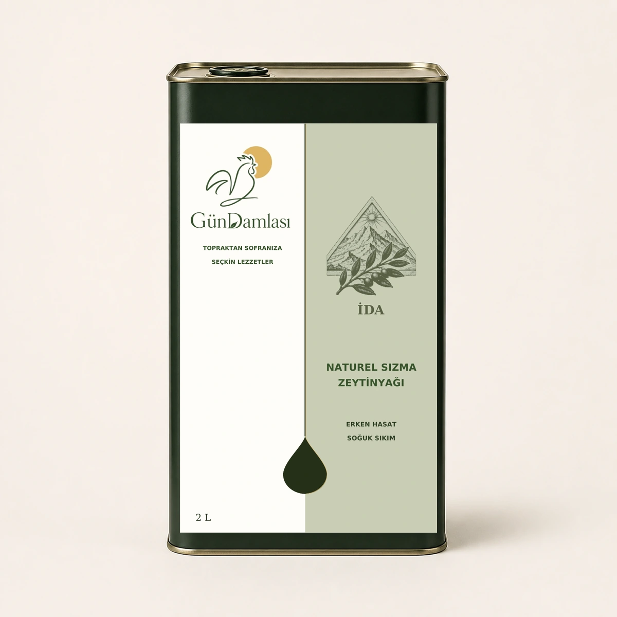 İda 2 litre · Teneke ambalajı