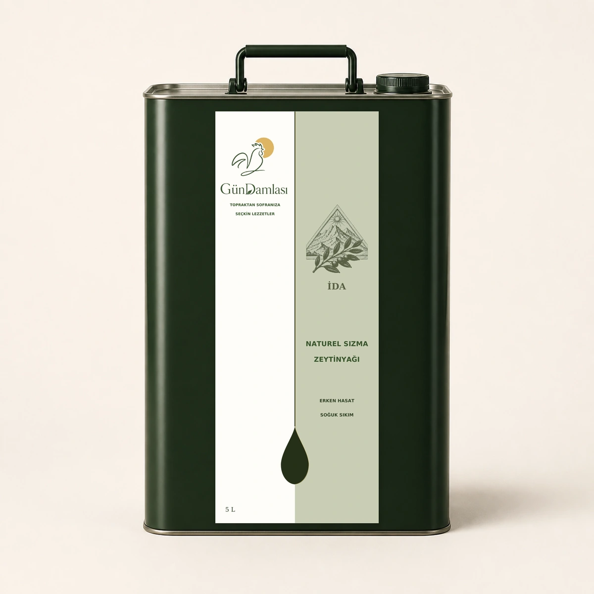 İda 5 litre · Teneke ambalajı