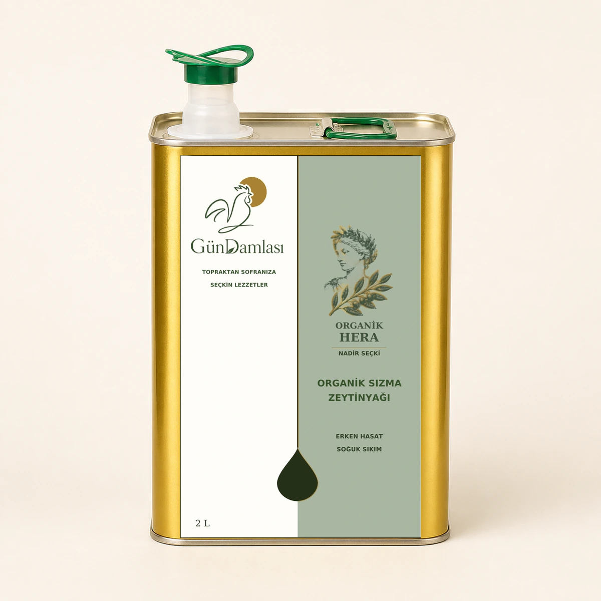 Organik Hera 2 litre · Teneke ambalajı