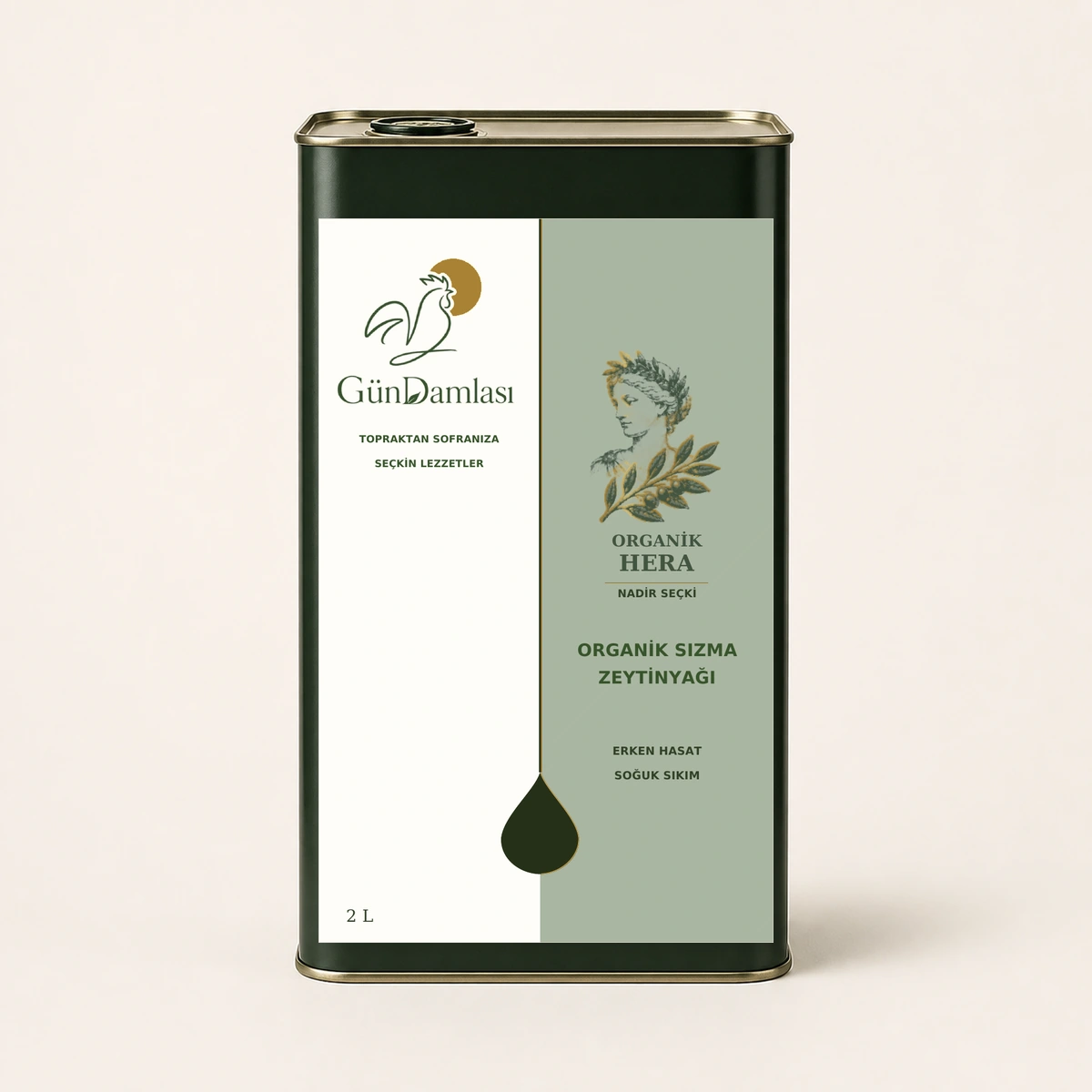 Organik Hera 2 litre · Teneke ambalajı
